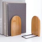 Bamboo Bookends - Natural Desktop Organizer & Book Stand (2 Sizes)
