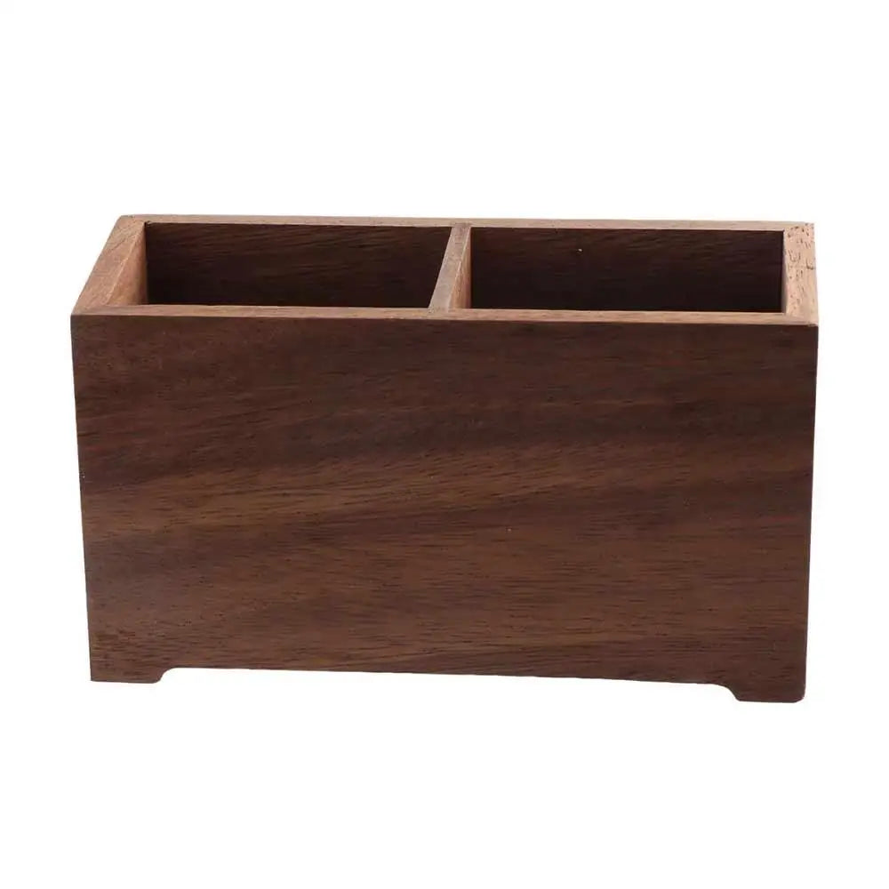 Wooden Pen Holder with Date Reminder — Elegant Desktop Organizer in Beech or Walnut