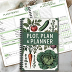 Plot, Plan & Planner – A5 Garden Journal | 60-Page Spiral Notebook for Vegetable & Flower Gardening | Beginner & Expert
