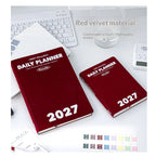 Planwith 2027 Daily Planner – 12-Month Weekly Agenda | Soft PU Cover, 180° Flat Open, 100gsm Paper | 12 Pastel Colors | Gift Box
