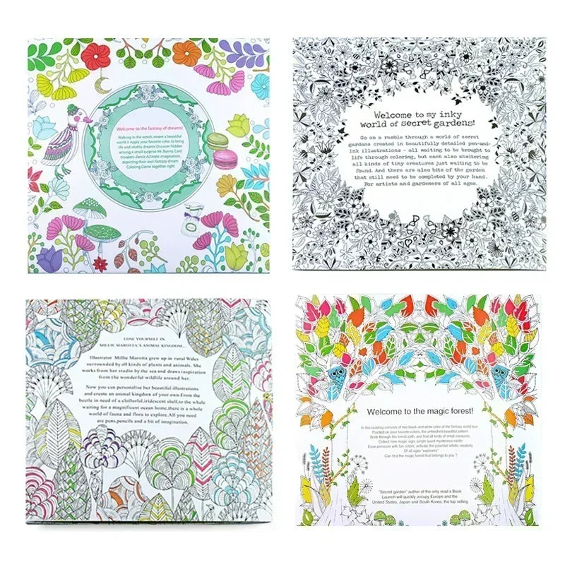 Adult Coloring Book — 24 Pages of Intricate DIY Illustrations for Stress Relief & Creative Flow