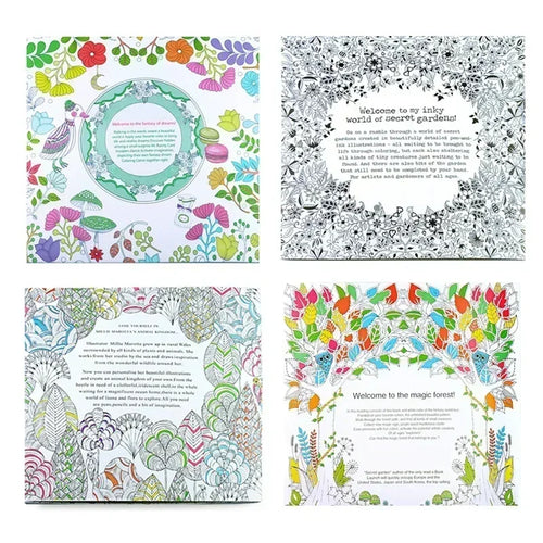 Adult Coloring Book — 24 Pages of Intricate DIY Illustrations for Stress Relief & Creative Flow