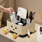 Desktop Organizer Box - 4-Compartment Multi-Use Storage | Standing or Sitting Design | Office, Dorm & Home