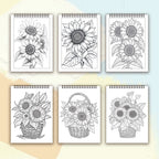 Adult Spiral Coloring Book - 30 Sheets Nature & Floral Themes | 11.2x8.3" Landscape Format | Birthday & Holiday Gift