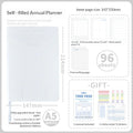 Planwith Undated Self-Fill Annual Planner – A5 / Mini / Week Style | PU Leather Cover, 96 Sheets | Start Anytime