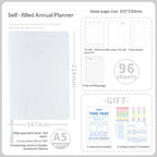 Planwith Undated Self-Fill Annual Planner – A5 / Mini / Week Style | PU Leather Cover, 96 Sheets | Start Anytime