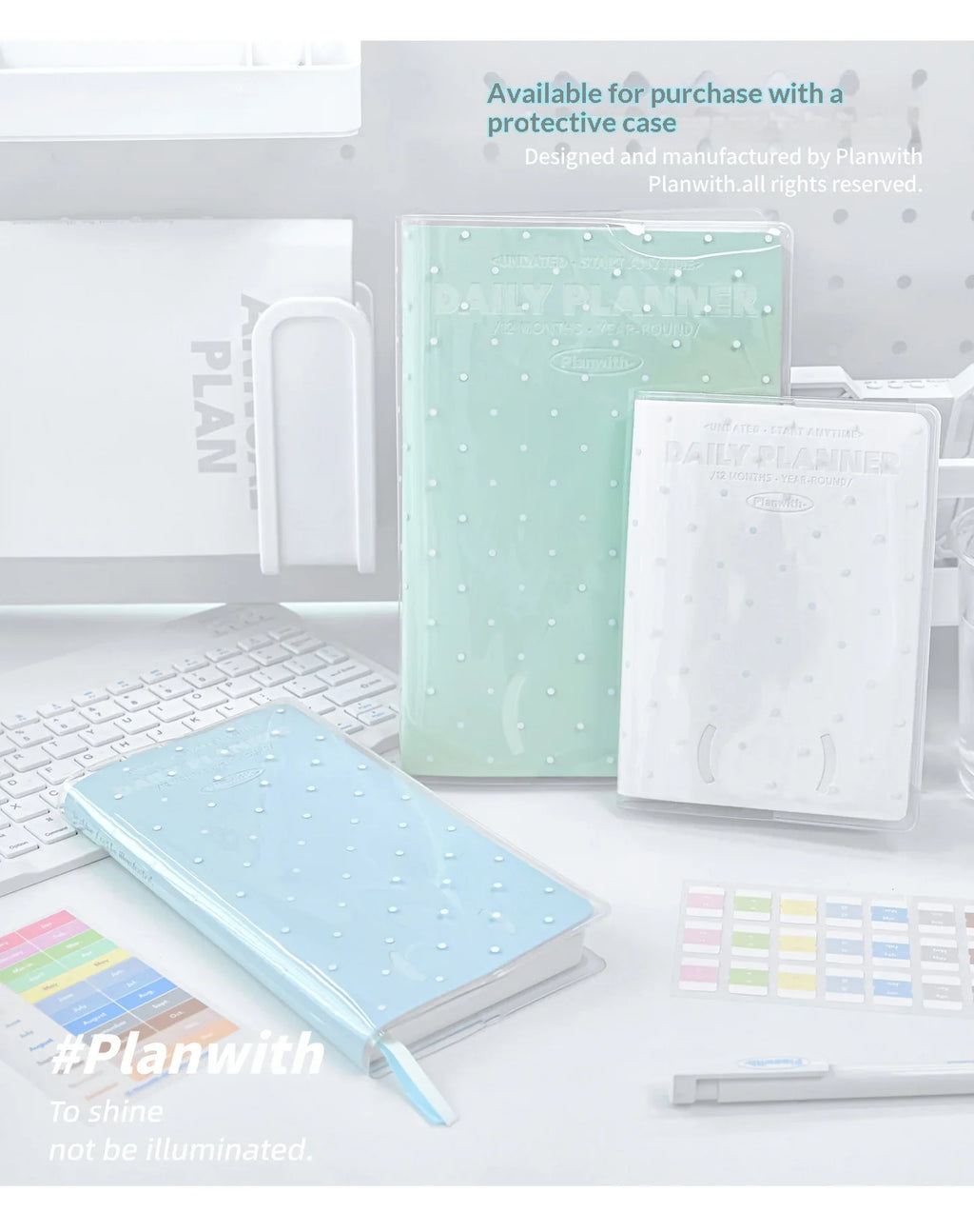 Planwith Undated Self-Fill Annual Planner – A5 / Mini / Week Style | PU Leather Cover, 96 Sheets | Start Anytime
