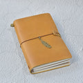 Genuine Leather Refillable Travel Journal - Handmade Retro Notebook with 192 Pages