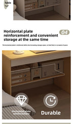 Kids & Teen Study Desk with Built-In Bookshelf – Integrated Storage Unit for Bedroom | 60cm & 80cm, Simple or Cabinet Version