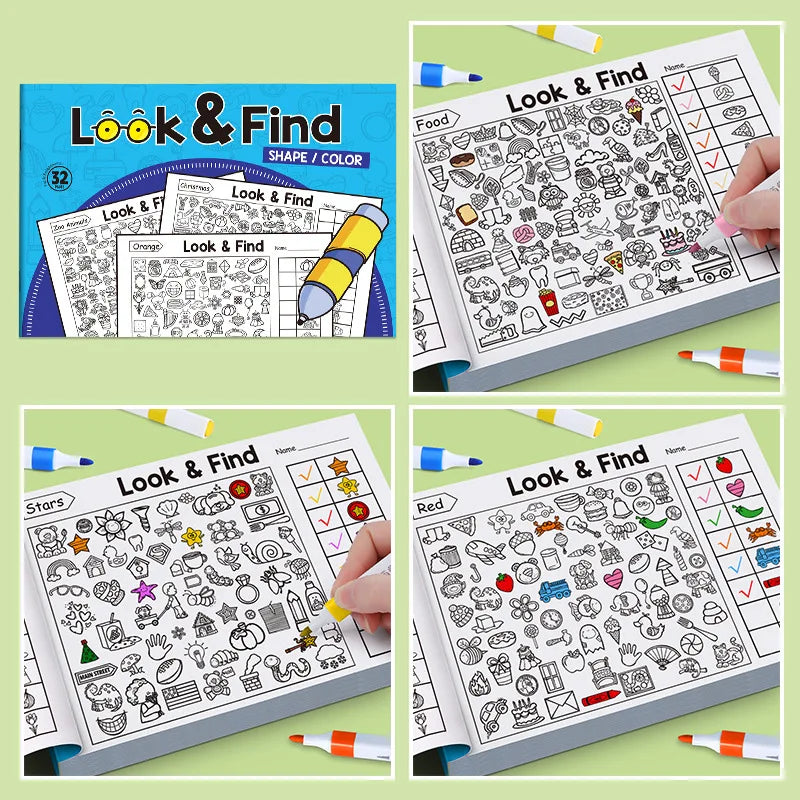 Interactive Seek & Find Coloring Book for Kids - Educational Activity Book
