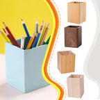 Handcrafted Wooden Pen Holder - Premium Desk Organizer in Walnut, Bamboo, Pine & Beech