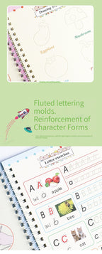 Magic Reusable Writing Practice Books | 4-Book Set with Auto-Disappearing Ink Pen