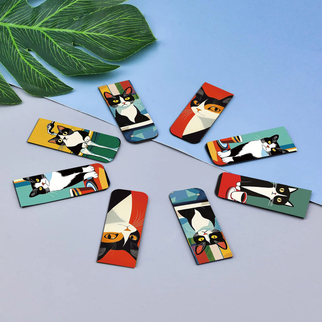 Cat Magnetic Bookmarks - Set of 5 Adorable Page Holders