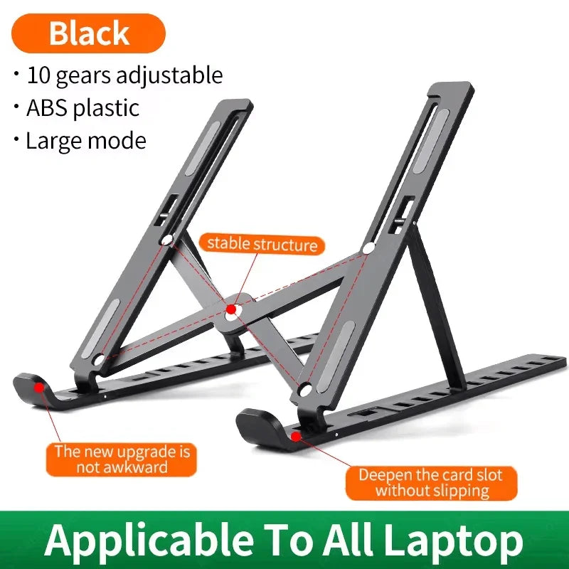 Adjustable Foldable Laptop Stand — Portable Ergonomic Holder for MacBook, iPad & Tablets