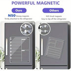 Magnetic Acrylic Fridge Weekly Calendar – Frameless Transparent Dry-Erase Planner | 7-Day Meal & Grocery Board | 8 Markers Included