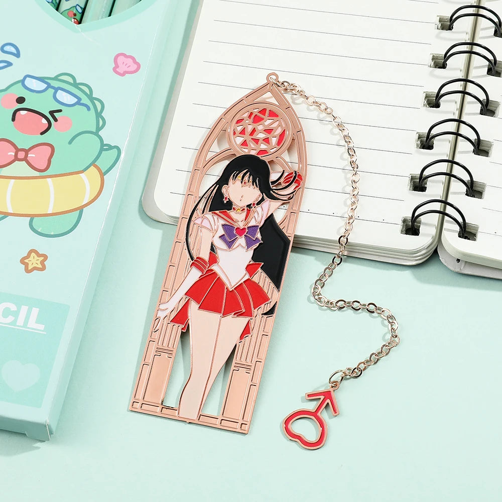 Anime Girl Metal Bookmark - Collectible Character Page Marker