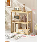 Wooden Desktop Storage Rack — 2 or 3-Layer Stationery Organizer for Desk & Office