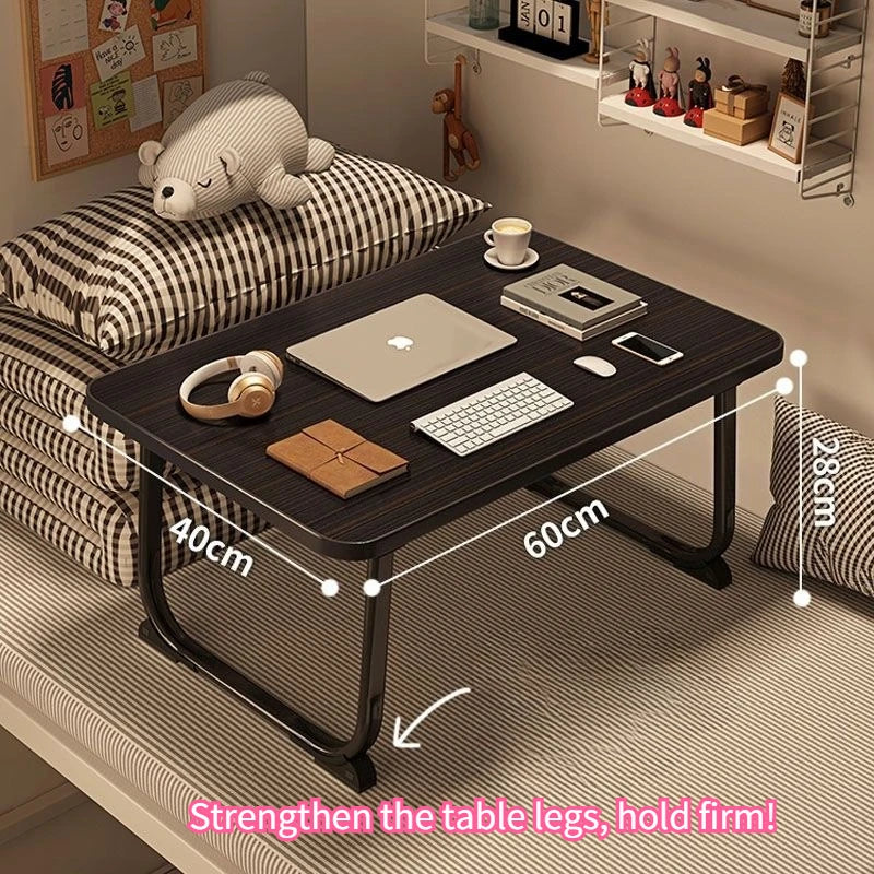 Foldable Bed & Sofa Laptop Table – 60cm | Portable Study Desk with Drawer, Tablet Stand & Cup Holder | Home, Dorm & Bay Window Use