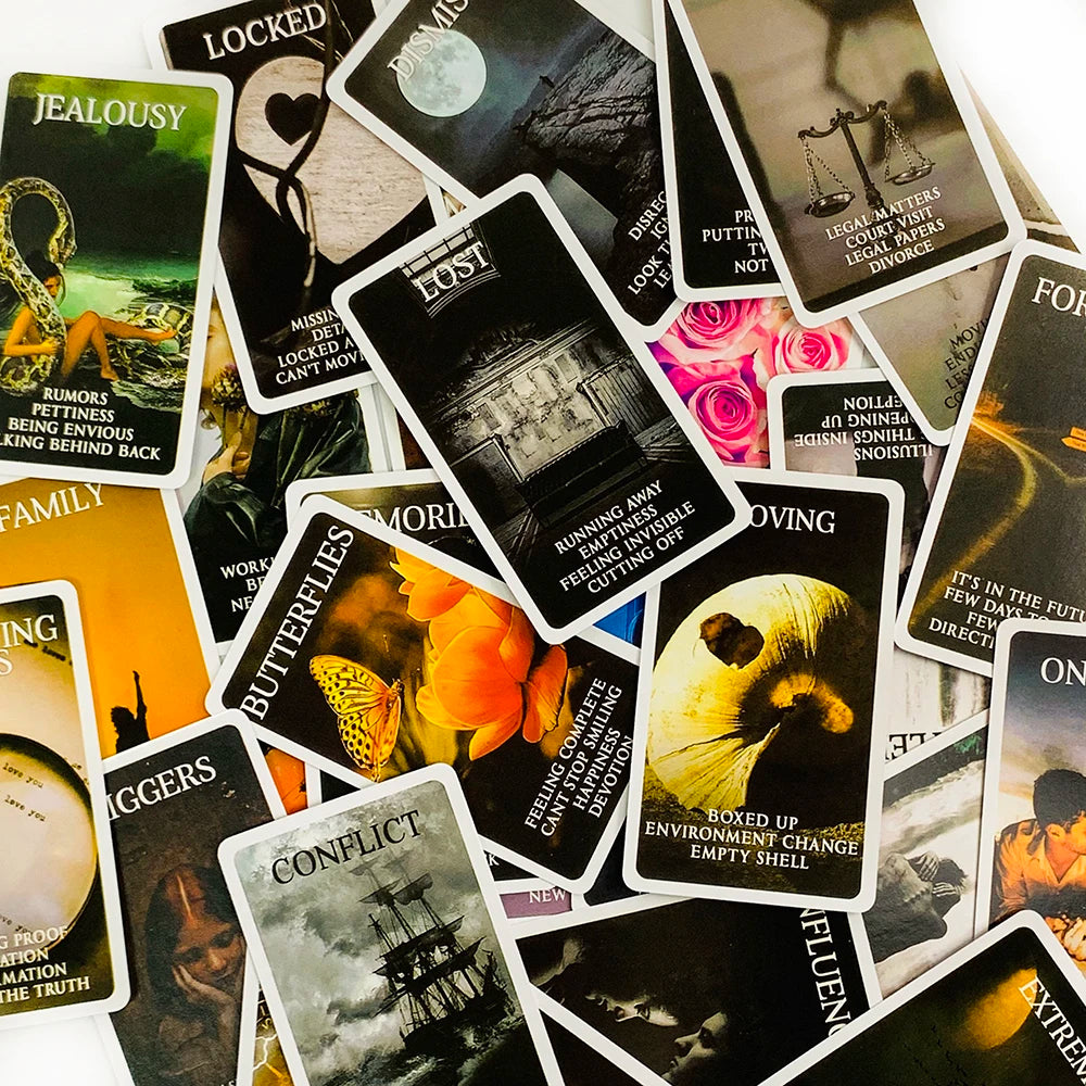 Mystic Black Rose Oracle Deck – 78 Cards | Twin Flame, Love & Shadow Work | Keyword Card Reading