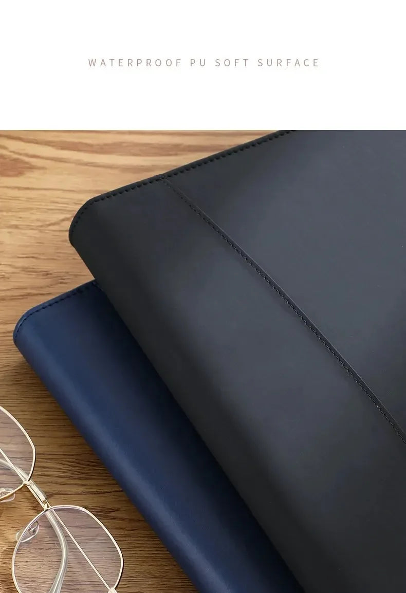 Executive A4 Leather Portfolio Folder – Zippered PU Leather Padfolio | With or Without Calculator | Black, Bronze, Blue & Brown