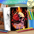 Adult Spiral Coloring Book — 30 Sheets, 100gsm Thick Paper, Mixed Themes