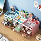 Desk Organizer with Drawer - Multi-Use Storage Box for Office & Makeup