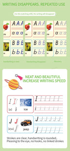 Magic Reusable Writing Practice Books | 4-Book Set with Auto-Disappearing Ink Pen