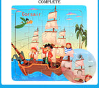 Wooden 3D Cartoon Puzzle — Montessori Educational Toy for Toddlers & Kids Ages 3–6