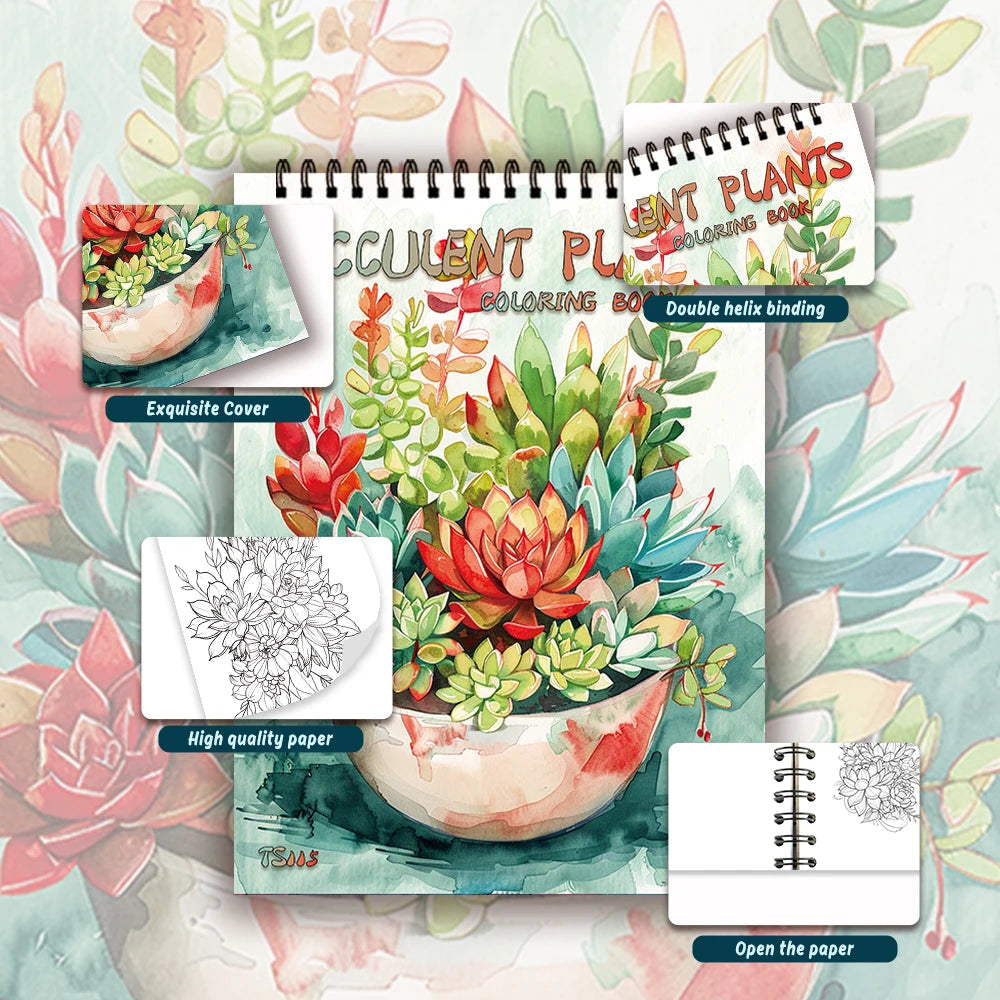 Adult Spiral Coloring Book - 30 Sheets Nature & Floral Themes | 11.2x8.3" Landscape Format | Birthday & Holiday Gift