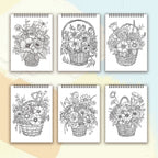 Adult Spiral Coloring Book - 30 Sheets Nature & Floral Themes | 11.2x8.3" Landscape Format | Birthday & Holiday Gift
