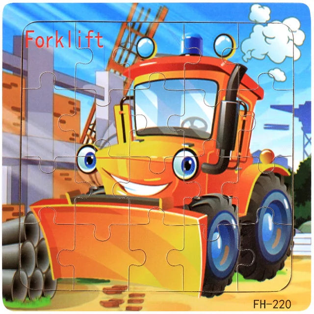 Wooden 3D Cartoon Puzzle — Montessori Educational Toy for Toddlers & Kids Ages 3–6