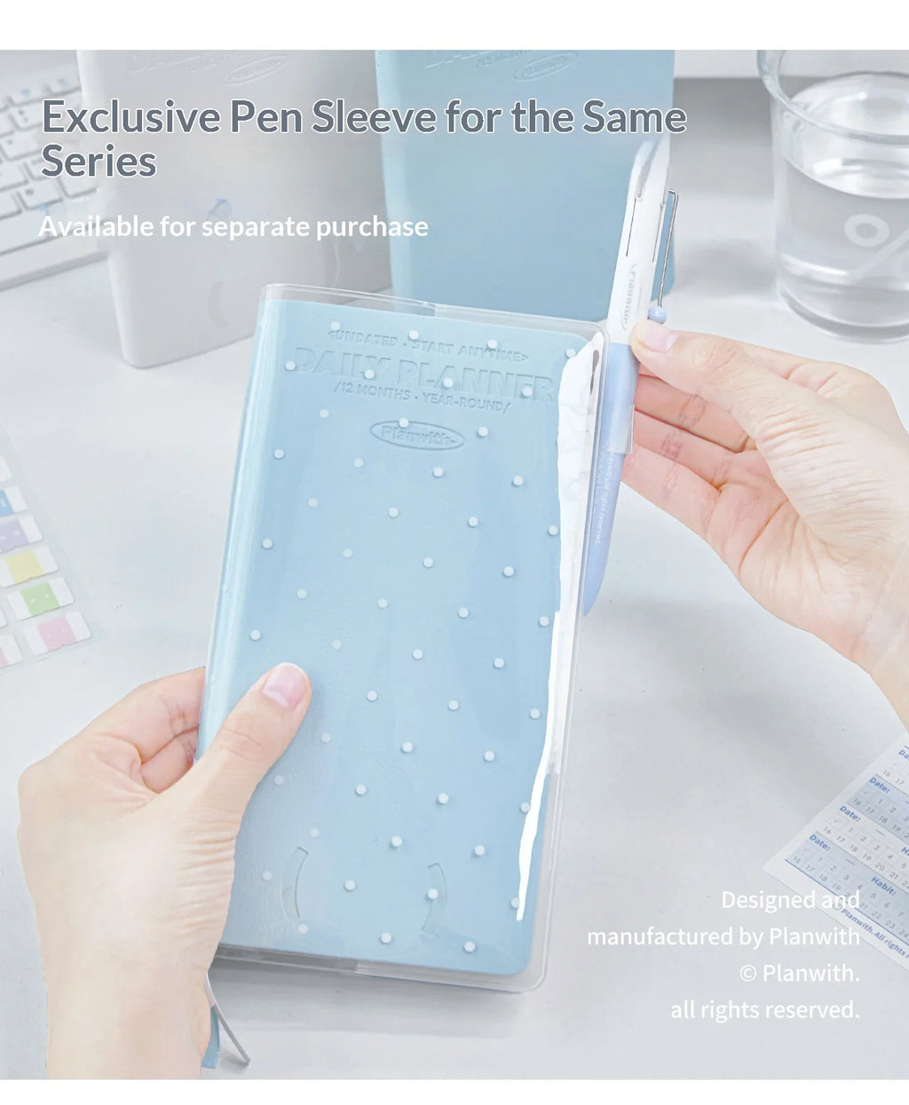 Planwith Undated Self-Fill Annual Planner – A5 / Mini / Week Style | PU Leather Cover, 96 Sheets | Start Anytime