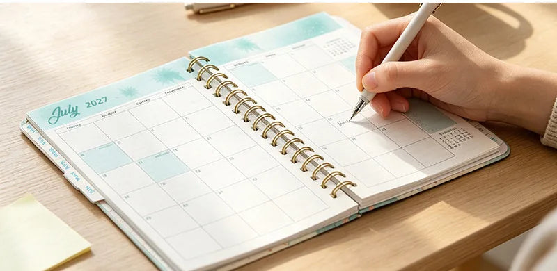 2027 Weekly & Monthly Planner – A5 Spiral Agenda | 100gsm, Monthly Tabs, Inner Pocket | 17 Illustrated Cover Designs