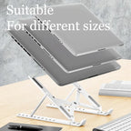 Foldable Laptop Stand – 10-Position Adjustable, Portable ABS Bracket for MacBook, Notebooks & Laptops up to 17" | Black & White