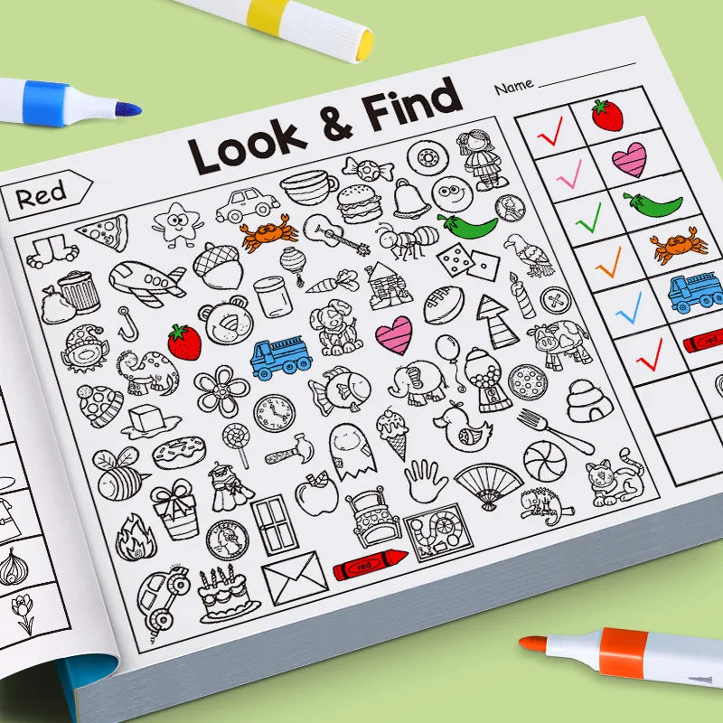 Interactive Seek & Find Coloring Book for Kids - Educational Activity Book