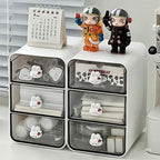Clear Desktop Storage Box with Lid - Multi-Use Organizer for Desk & Vanity (2 Sizes)