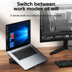 2-in-1 Foldable Laptop Stand & Vertical Storage Rack – Adjustable, Foldable | MacBook, iPad, Tablet & Phone