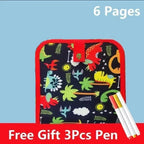 Magic Erasable Fabric Coloring Book for Kids – Draw, Erase & Repeat! | 6 Pages + 3 Pens Included