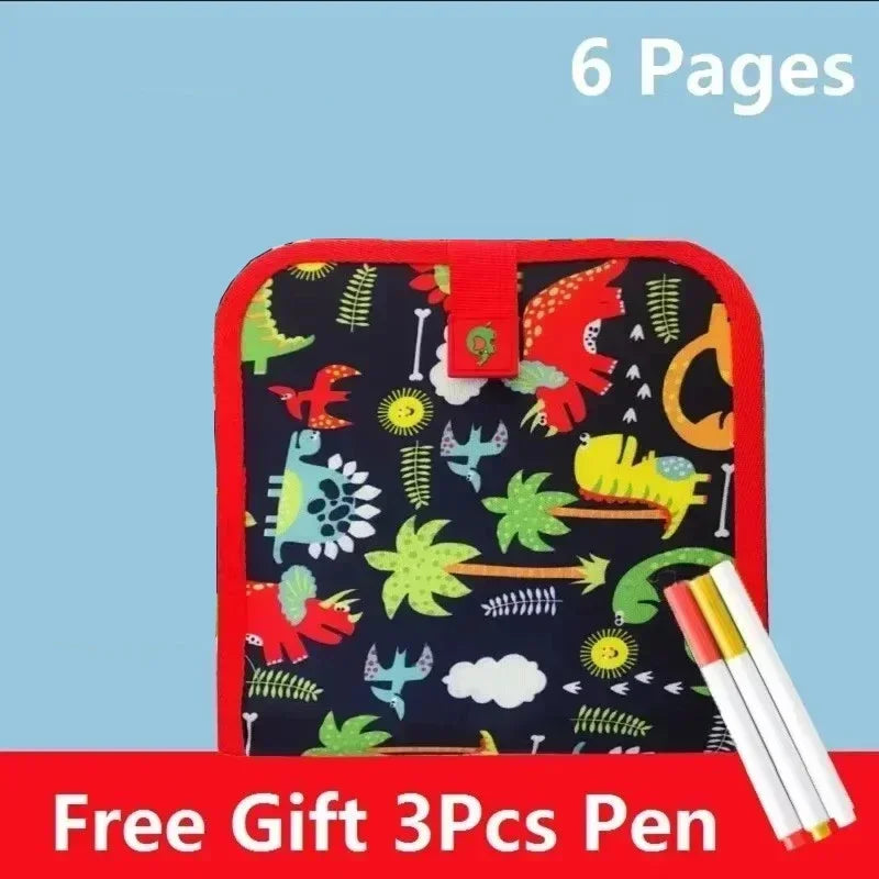 Magic Erasable Fabric Coloring Book for Kids – Draw, Erase & Repeat! | 6 Pages + 3 Pens Included
